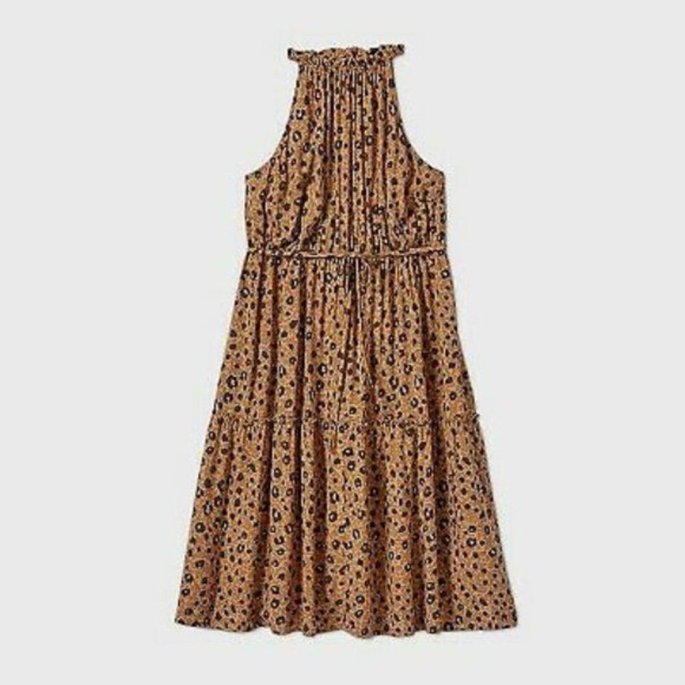 ACCEPTING ALL OFFERS! Ava and Viv Leopard Print Halter Tiered Midi Dress 1x
